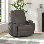 Anthracite gray synthetic leather rocking massage chair v7209 Vetonek