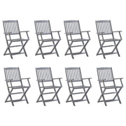 Folding garden chairs 8 units solid acacia wood v8534 Vetonek