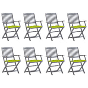 Folding garden chairs 8 units and cushions solid acacia wood v8800 Vetonek