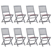 Folding garden chairs 8 units and cushions solid acacia wood v8954 Vetonek