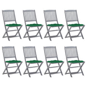 Folding garden chairs 8 units and cushions solid acacia wood v9029 Vetonek