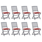 Folding garden chairs 8 units and cushions solid acacia wood v9036 Vetonek