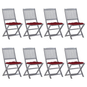 Folding garden chairs 8 units and cushions solid acacia wood v9067 Vetonek