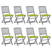 Folding garden chairs 8 units and cushions solid acacia wood v9081 Vetonek