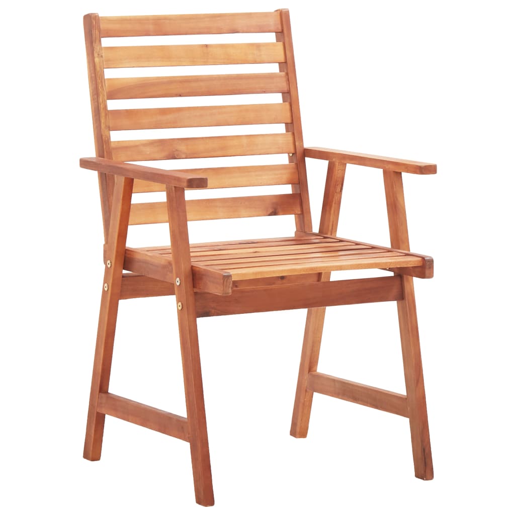 Garden dining chairs and cushions 4 units solid wood acacia