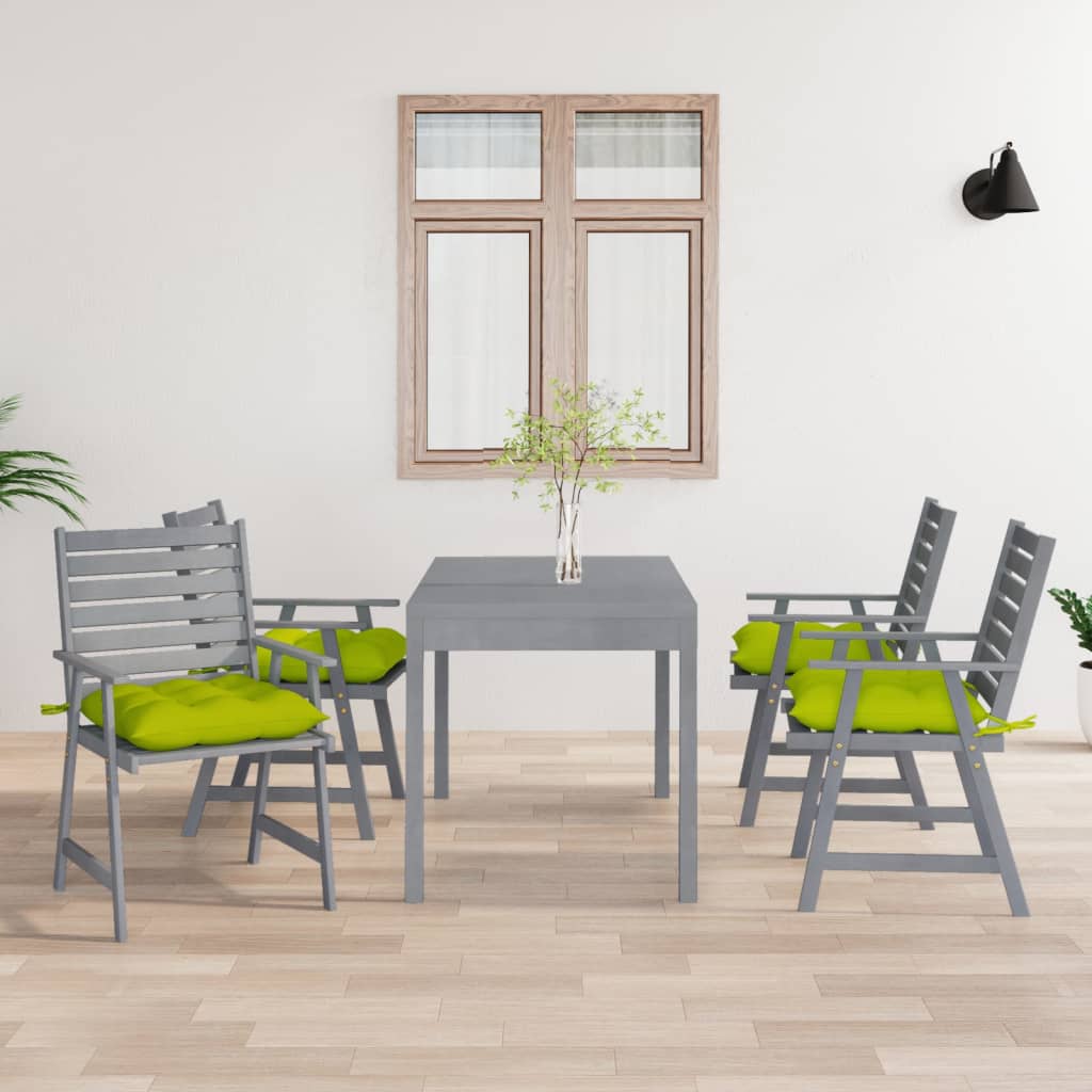 Sillas de comedor jardín con cojines 4 uds madera maciza acacia