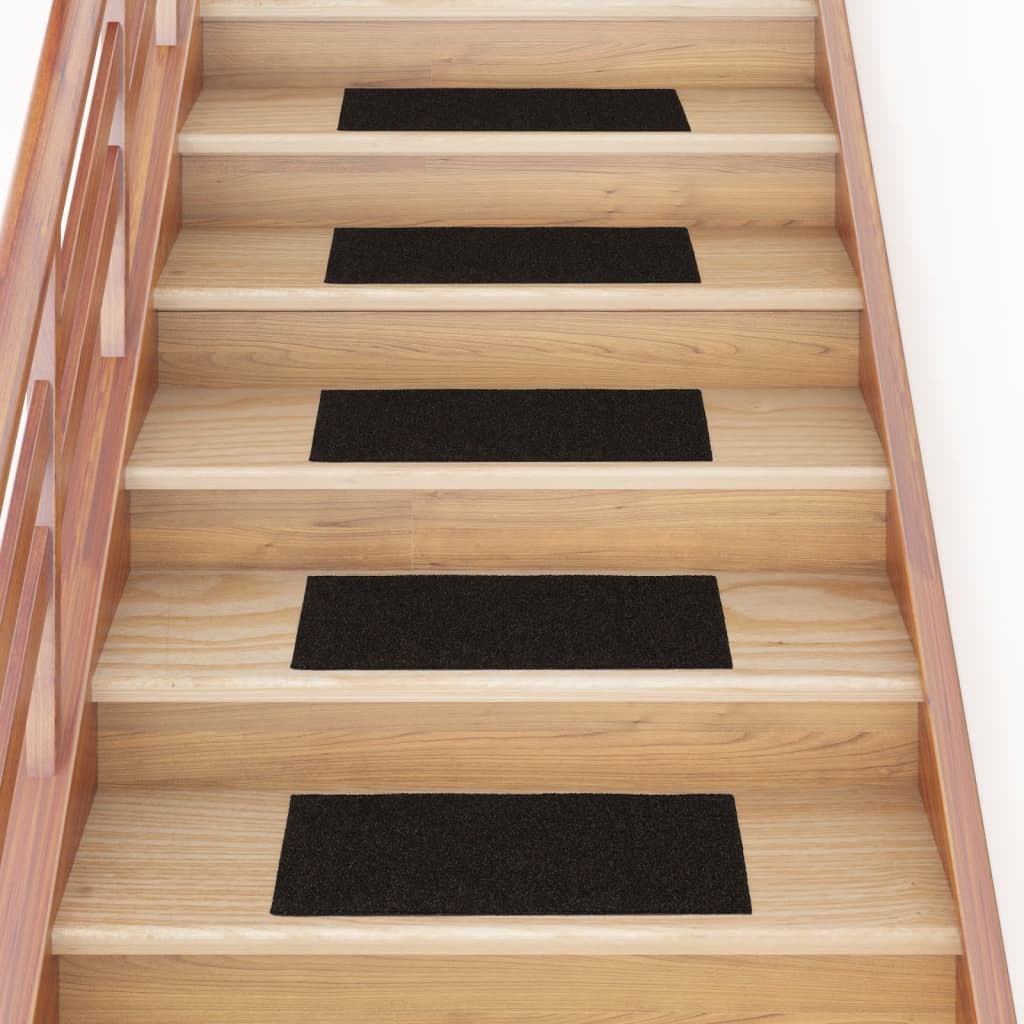 Vetonek Alfombrilla autoadhesiva escalera 15 uds marrón oscuro 60x25 cm