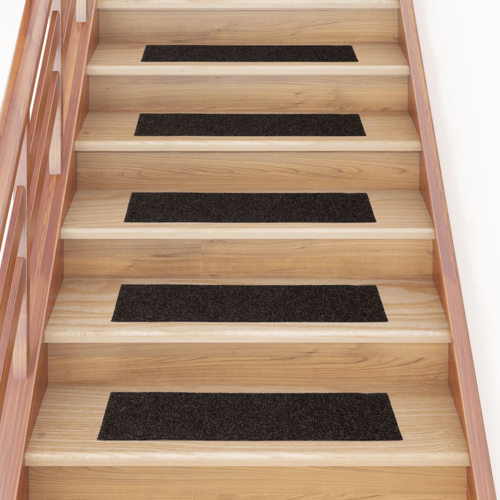 Vetonek Alfombrilla autoadhesiva escalera 15 uds marrón 76x20 cm