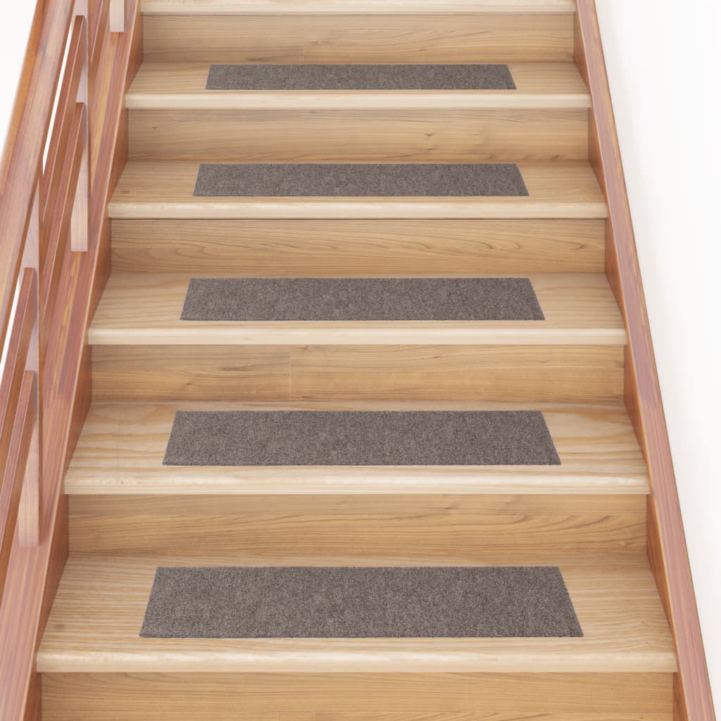 Vetonek Alfombrilla autoadhesiva escalera 15 uds crema 76x20 cm