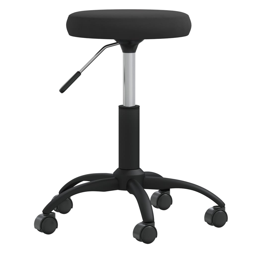 Silla de oficina giratoria de terciopelo negro vidaXL