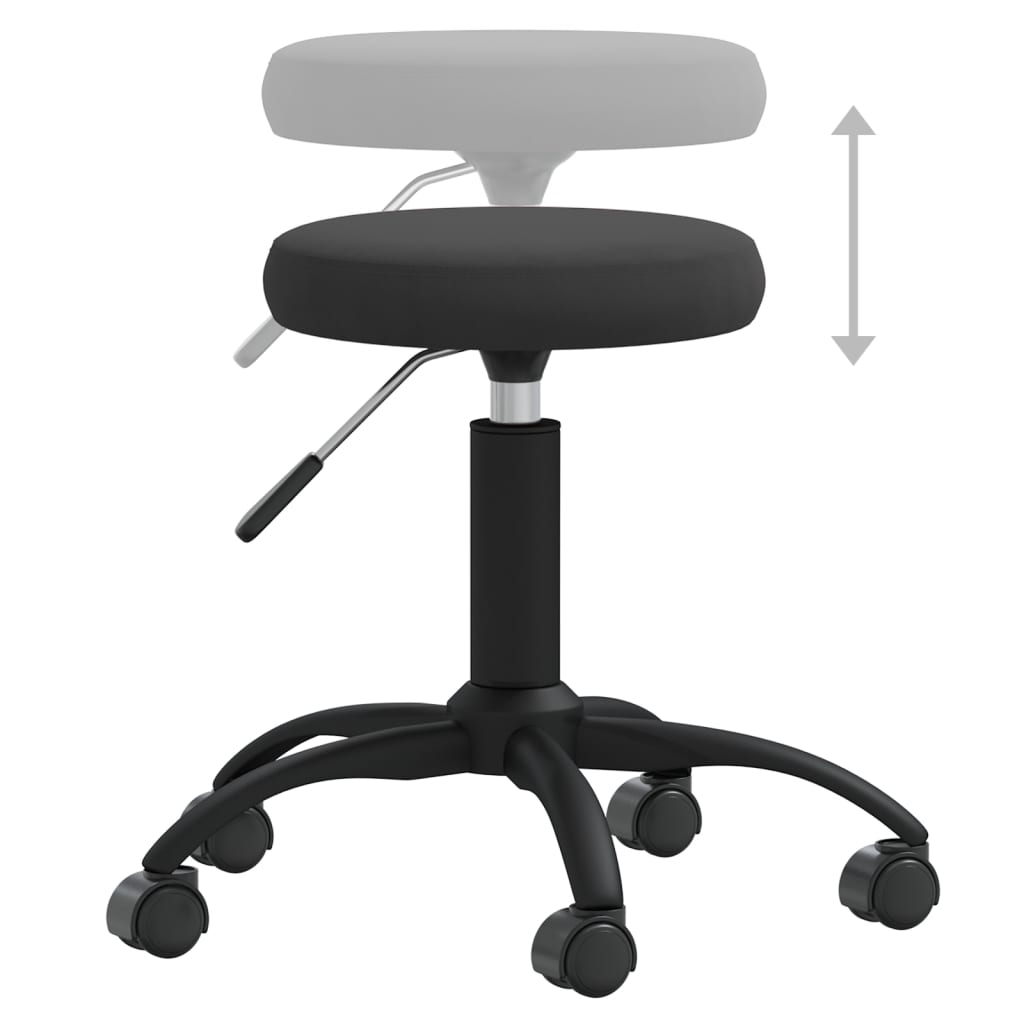 Silla de oficina giratoria de terciopelo negro vidaXL