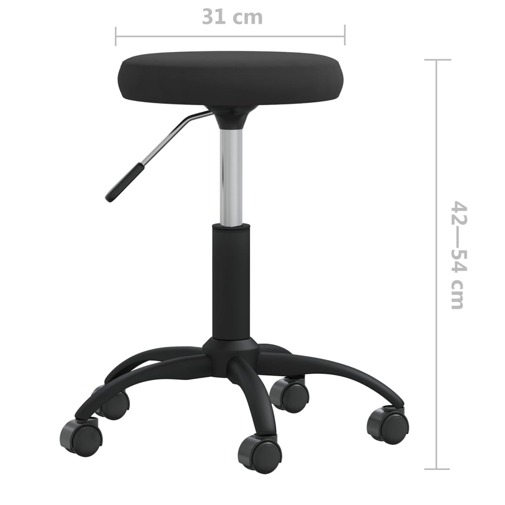 Silla de oficina giratoria de terciopelo negro vidaXL