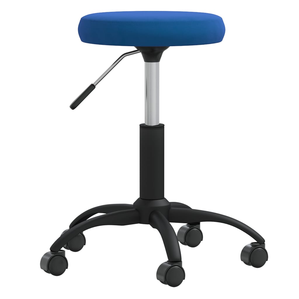 Silla de oficina giratoria de terciopelo azul vidaXL