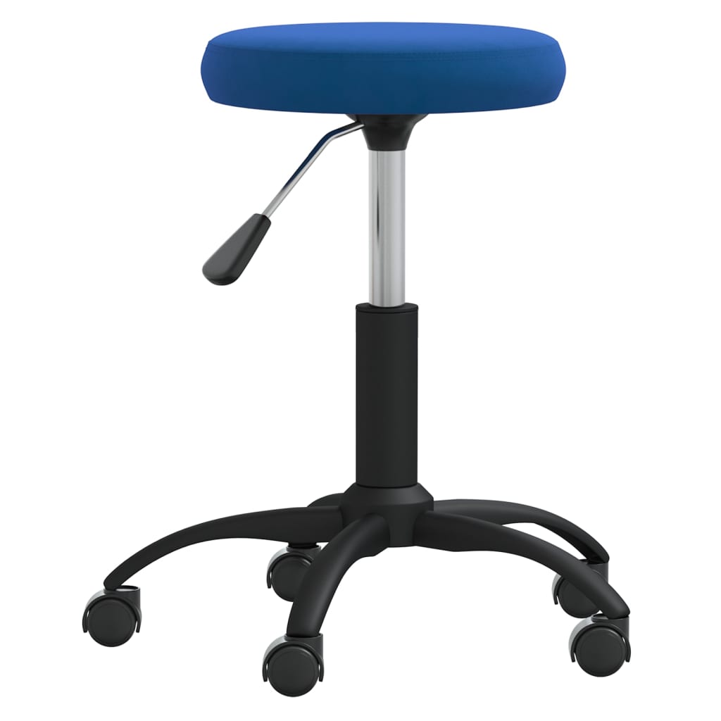 Silla de oficina giratoria de terciopelo azul vidaXL