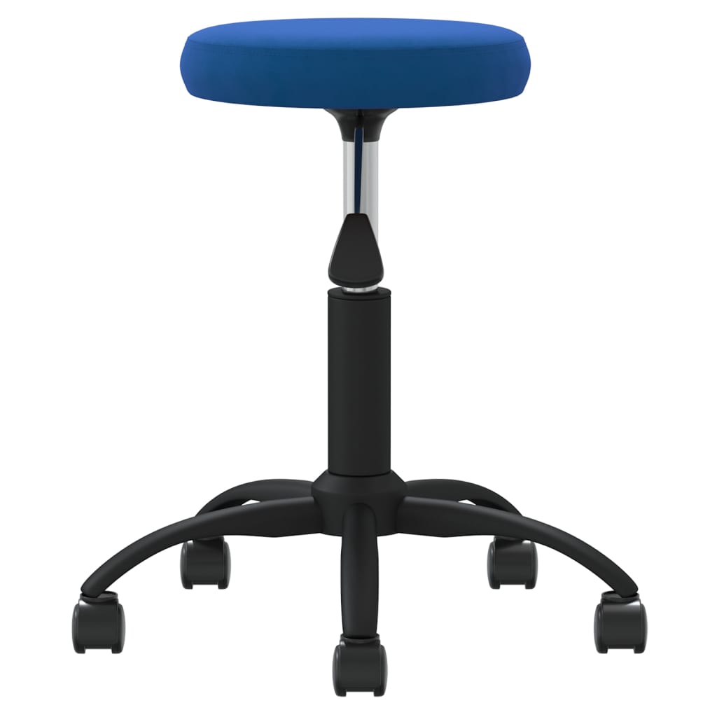 Silla de oficina giratoria de terciopelo azul vidaXL