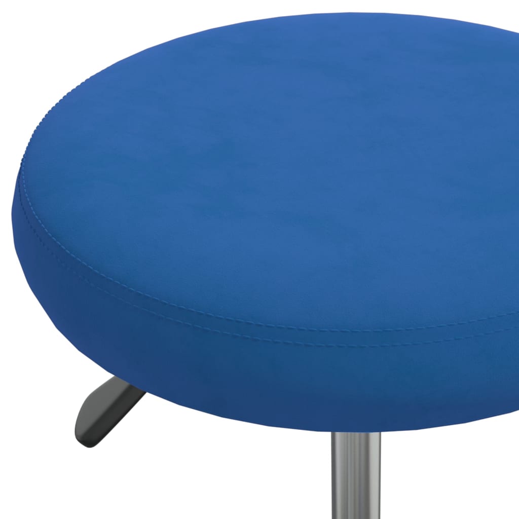 Silla de oficina giratoria de terciopelo azul vidaXL