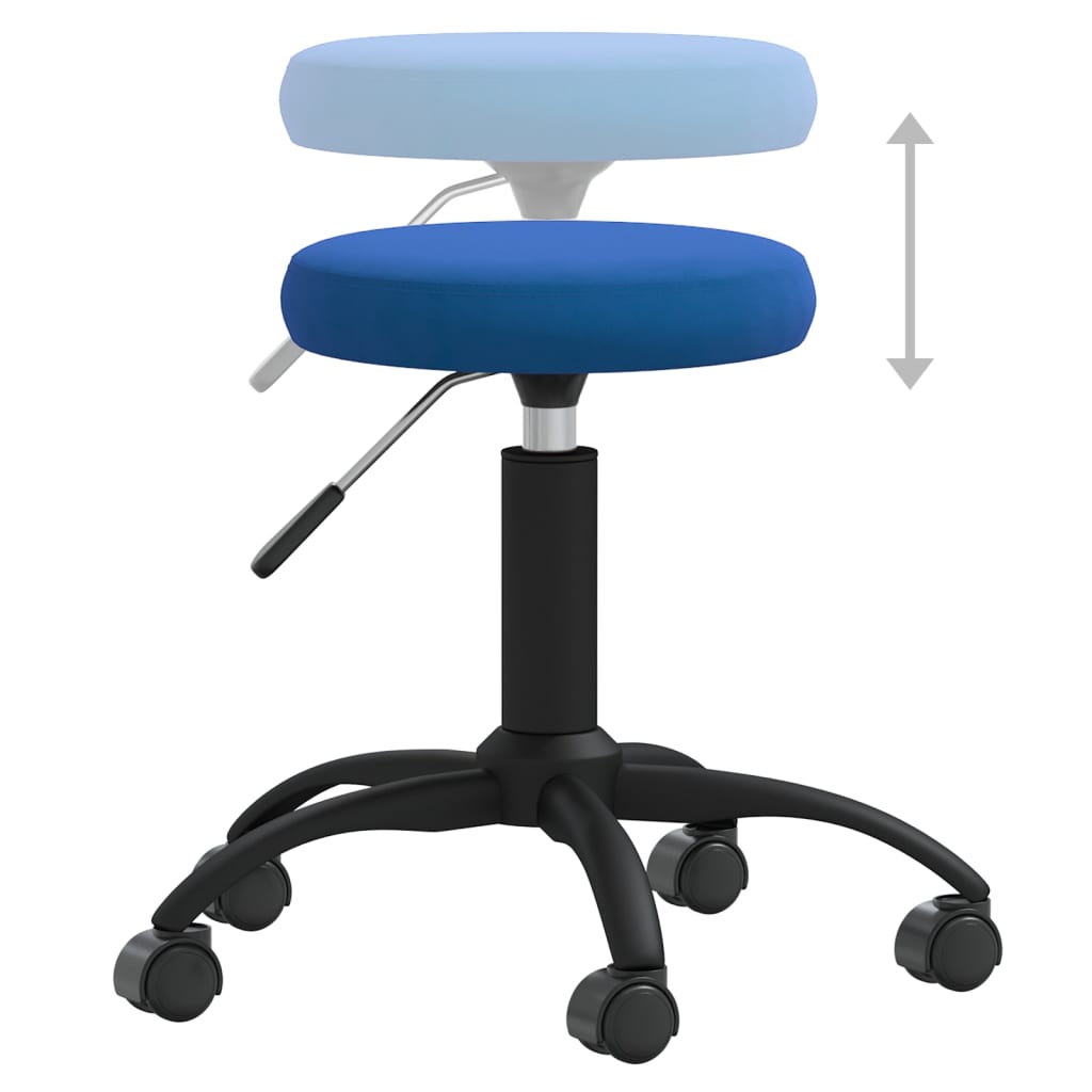 Silla de oficina giratoria de terciopelo azul vidaXL