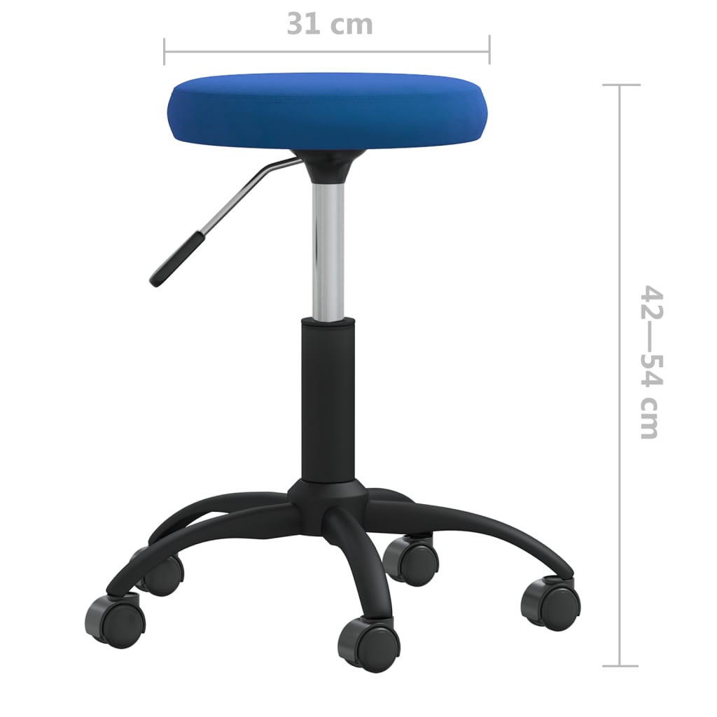 Silla de oficina giratoria de terciopelo azul vidaXL