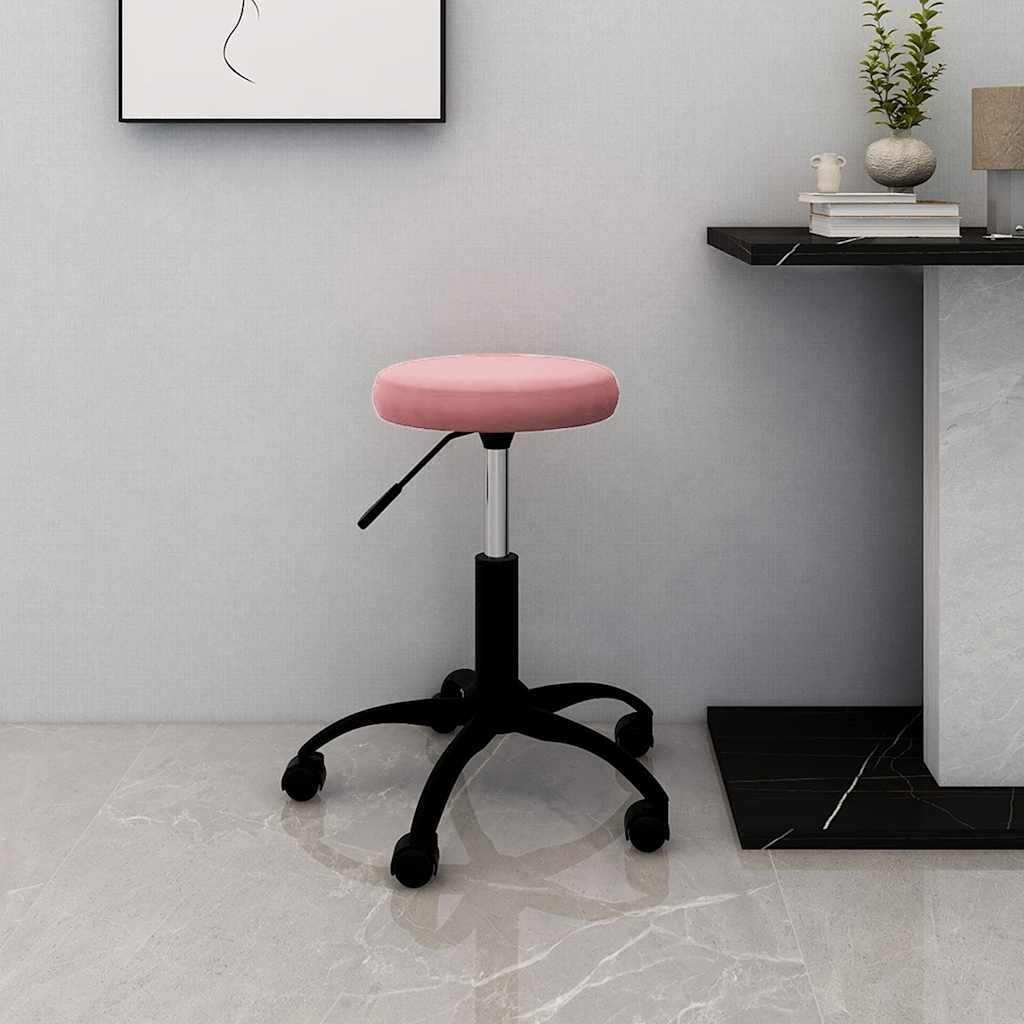 Vetonek Silla de oficina giratoria de terciopelo rosa