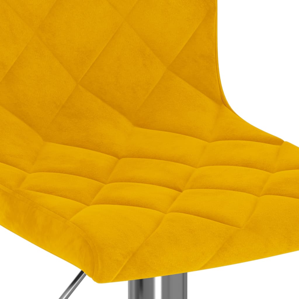 Taburetes de cocina 2 unidades terciopelo amarillo mostaza vidaXL