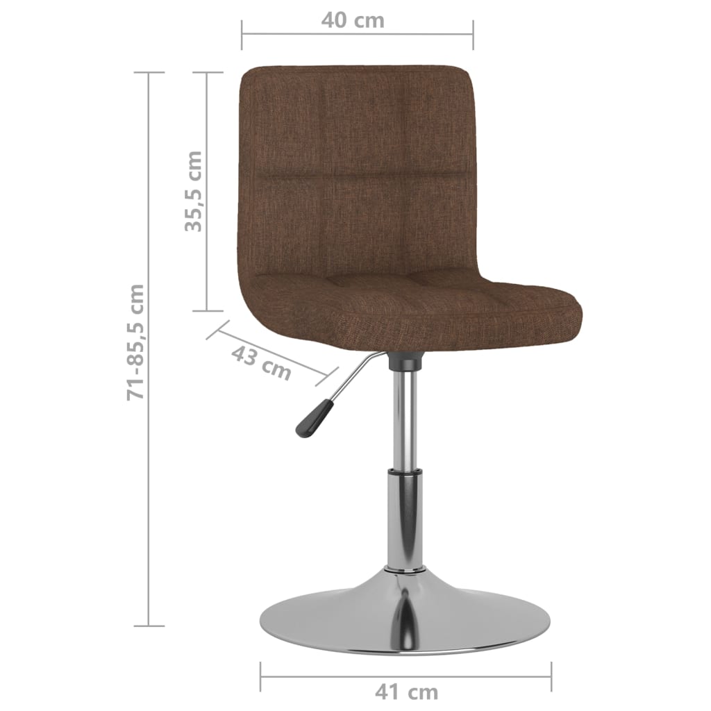 Sillas de comedor giratorias 2 unidades tela marrón vidaXL