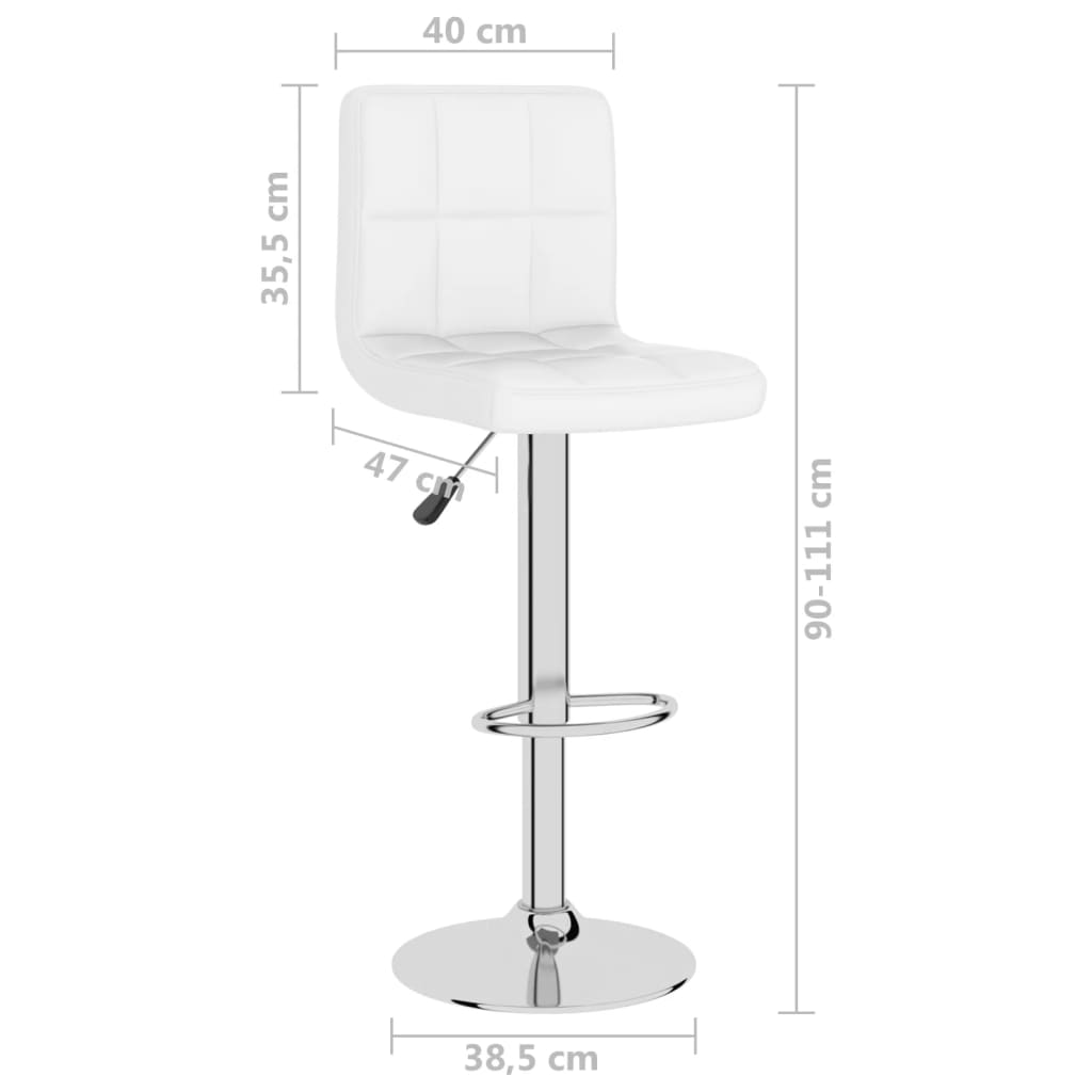 Taburete de cocina cuero sintético blanco vidaXL