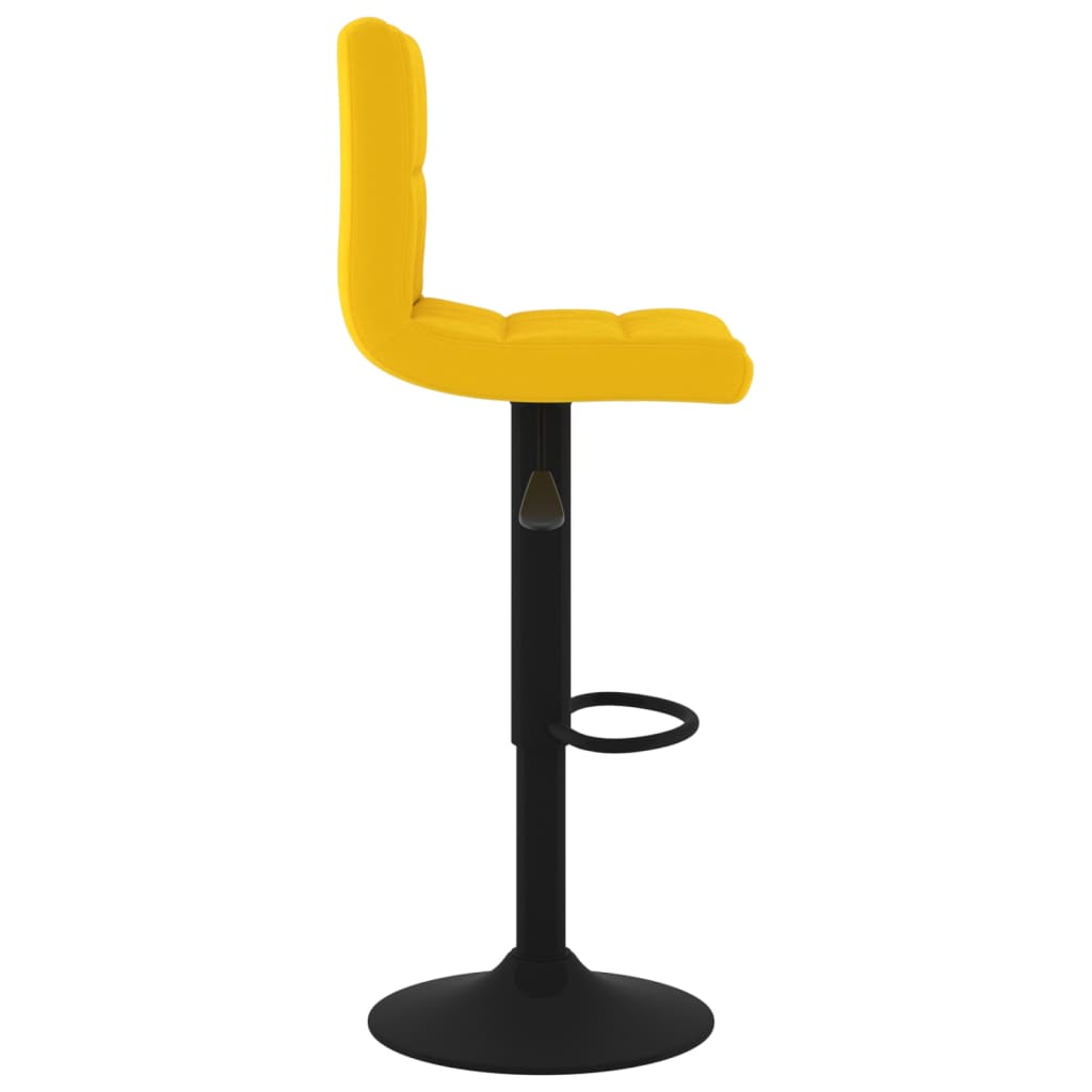 Taburete de bar de terciopelo amarillo mostaza vidaXL