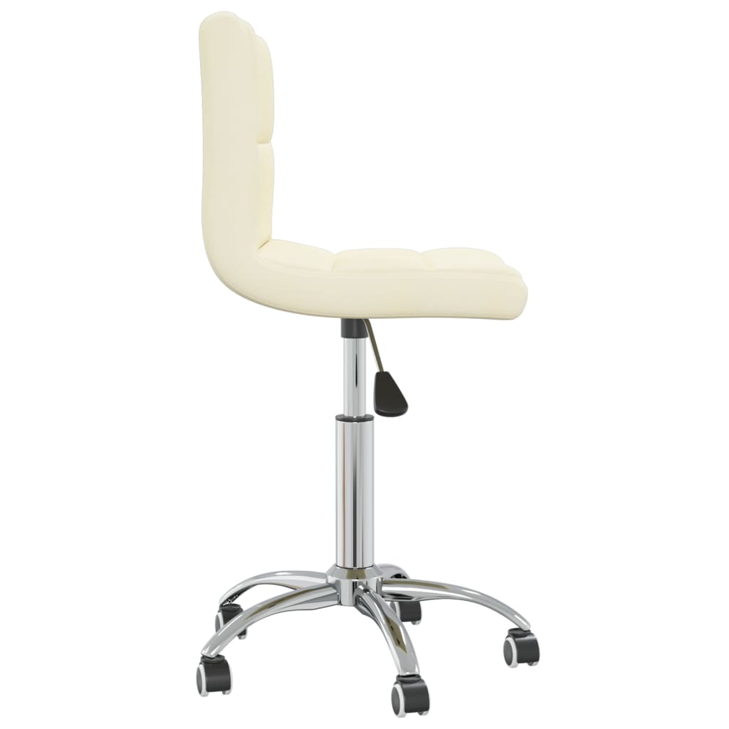 Silla de oficina giratoria de tela color crema vidaXL