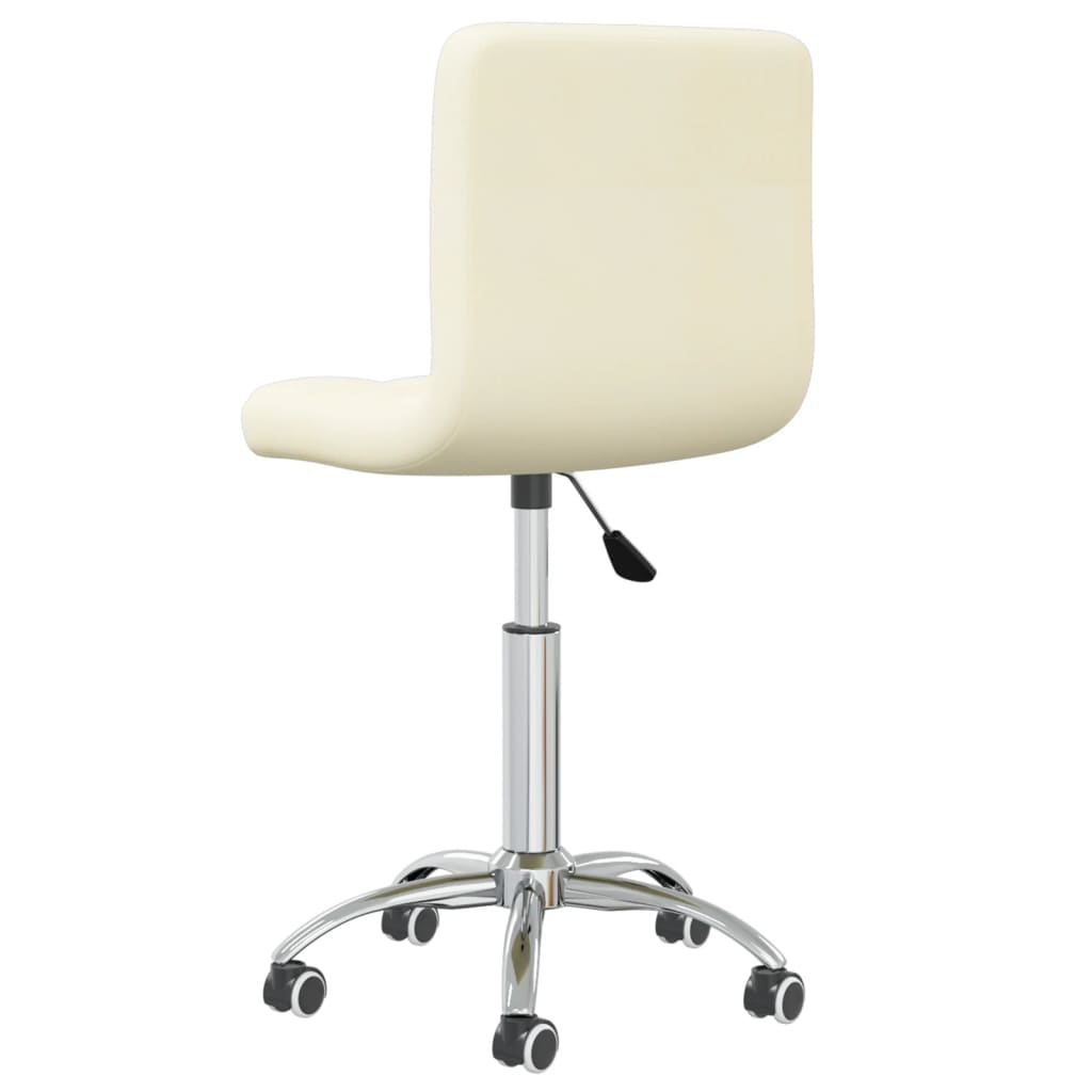 Silla de oficina giratoria de tela color crema vidaXL