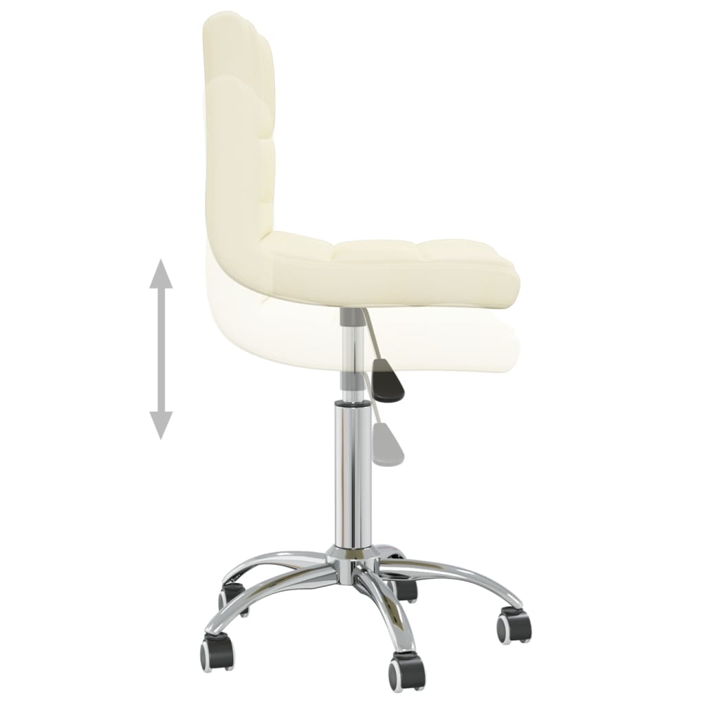 Silla de oficina giratoria de tela color crema vidaXL