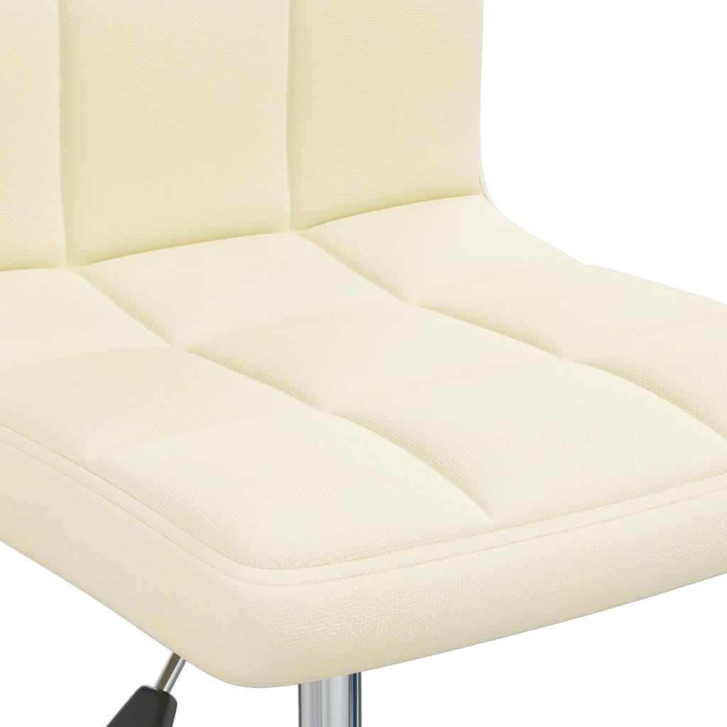 Silla de oficina giratoria de tela color crema vidaXL