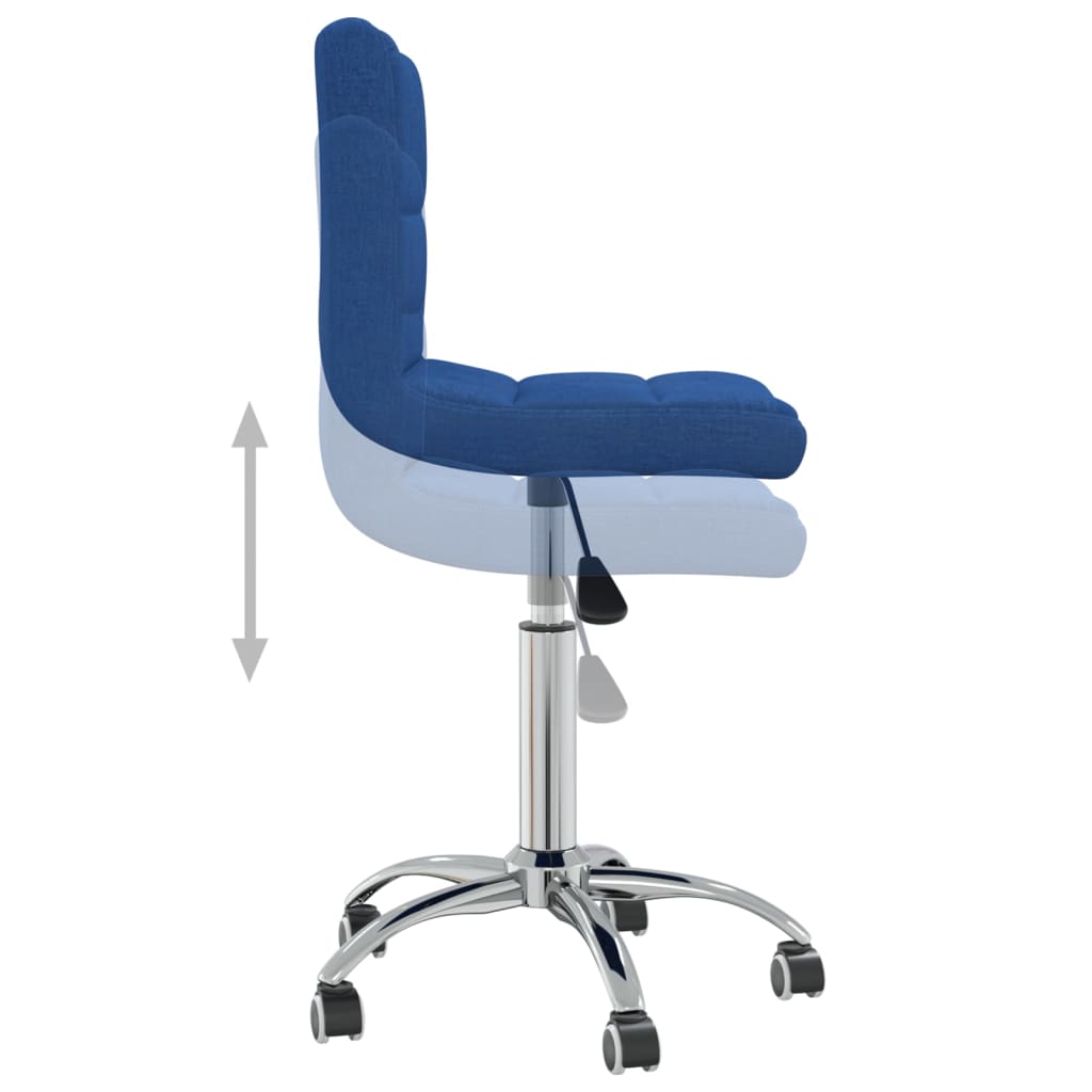 Silla de oficina giratoria de tela azul vidaXL