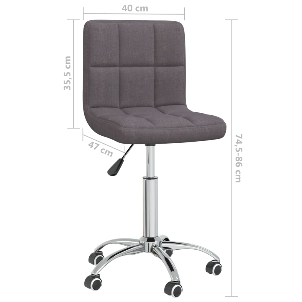 Silla de oficina giratoria tela gris taupe vidaXL