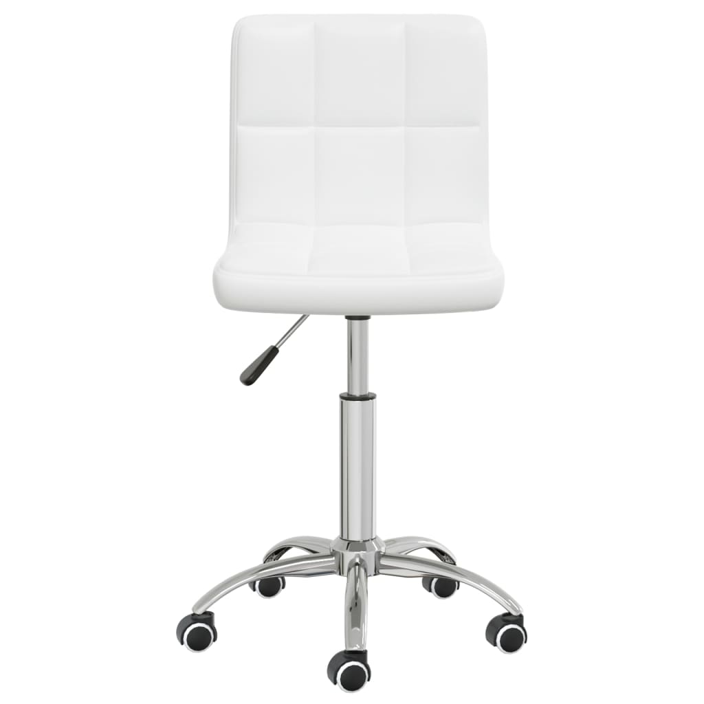 Silla de oficina giratoria de cuero sintético blanco