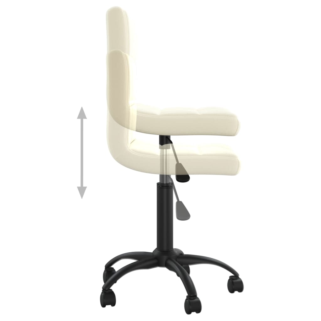 Silla de oficina giratoria de terciopelo crema vidaXL