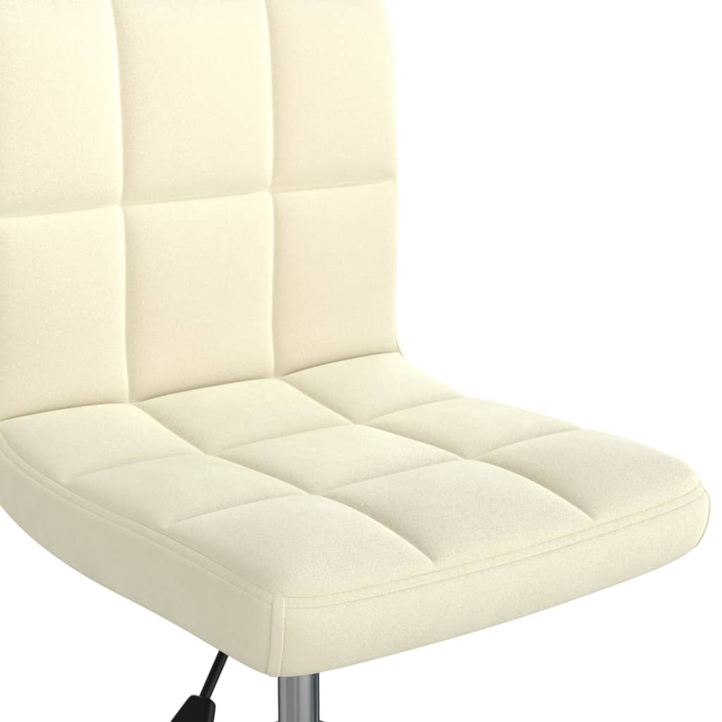 Silla de oficina giratoria de terciopelo crema vidaXL