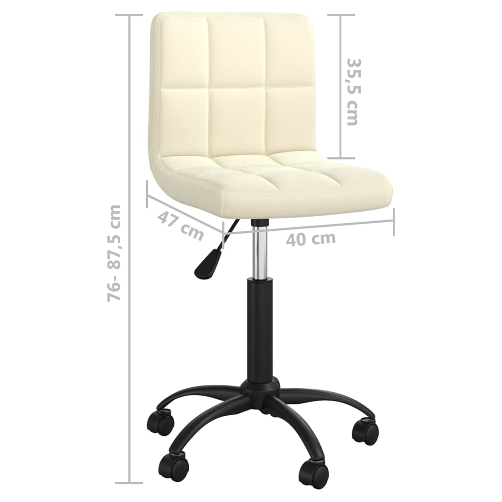 Silla de oficina giratoria de terciopelo crema vidaXL