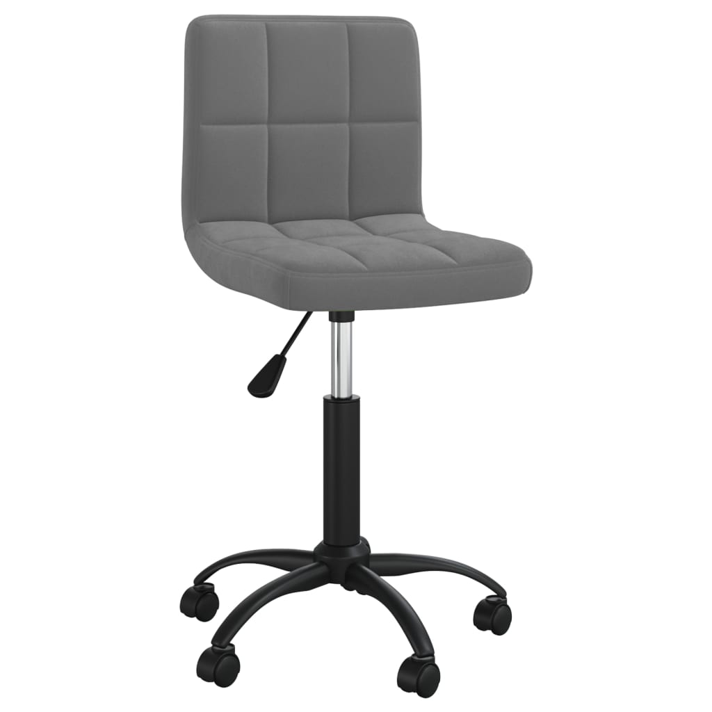 Silla de oficina giratoria de terciopelo gris oscuro vidaXL