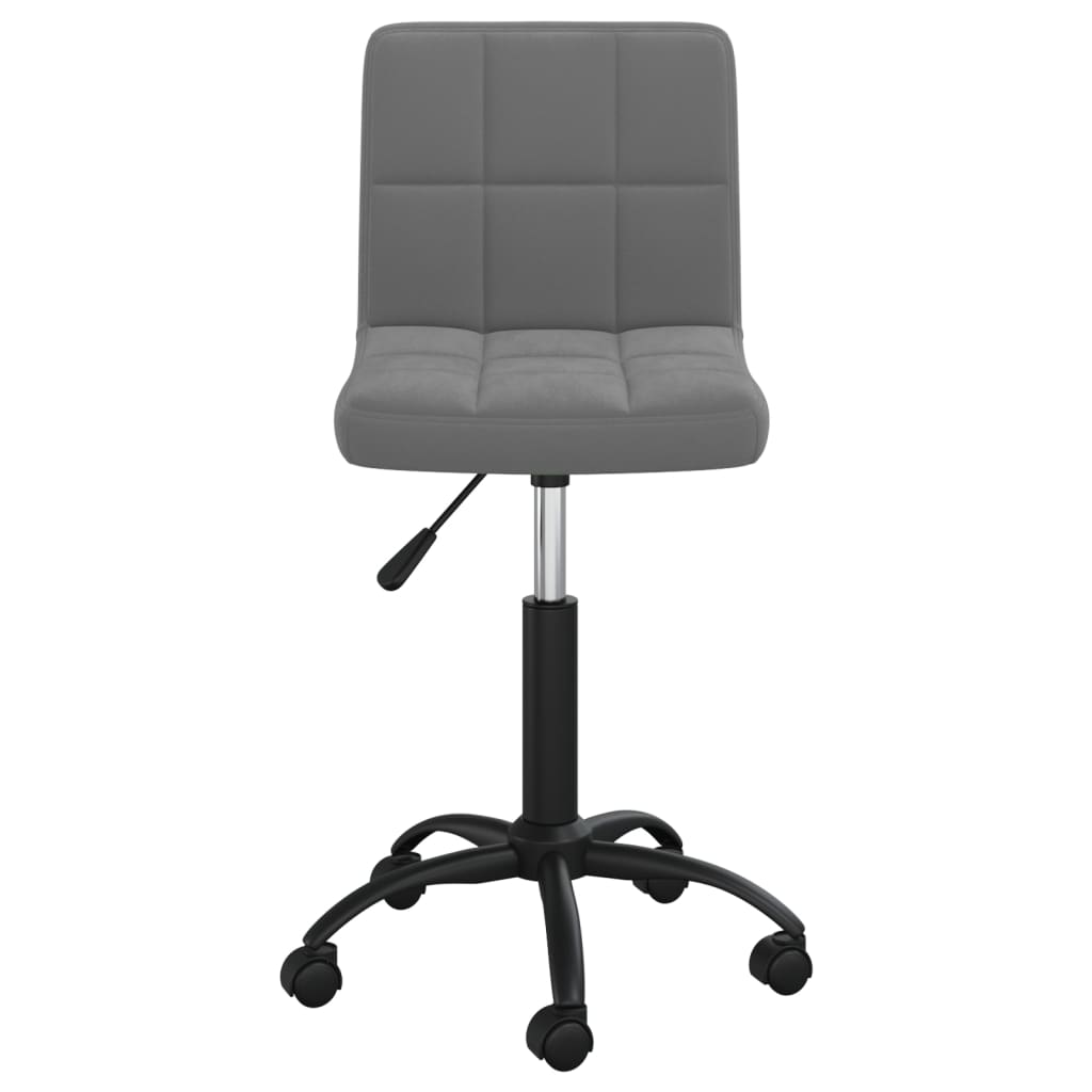 Silla de oficina giratoria de terciopelo gris oscuro vidaXL