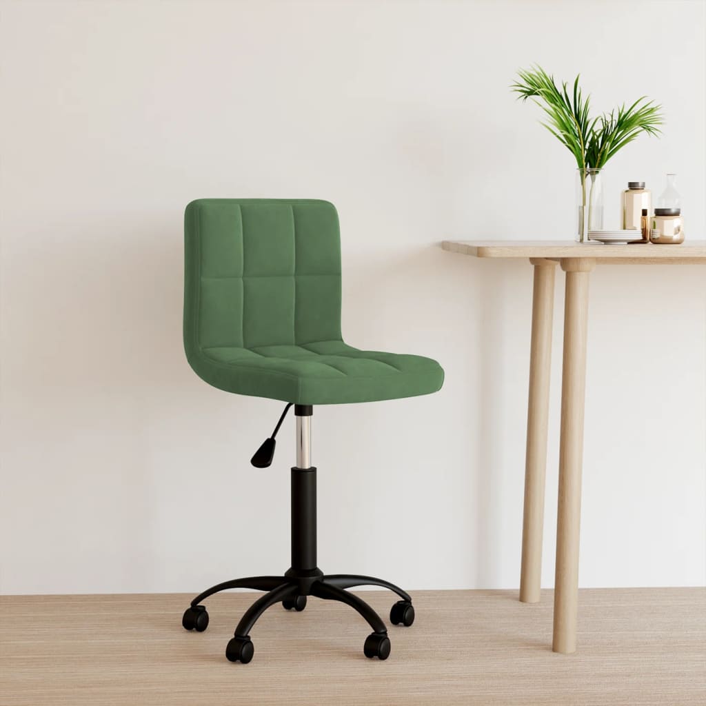 Vetonek Silla de oficina giratoria de terciopelo verde oscuro