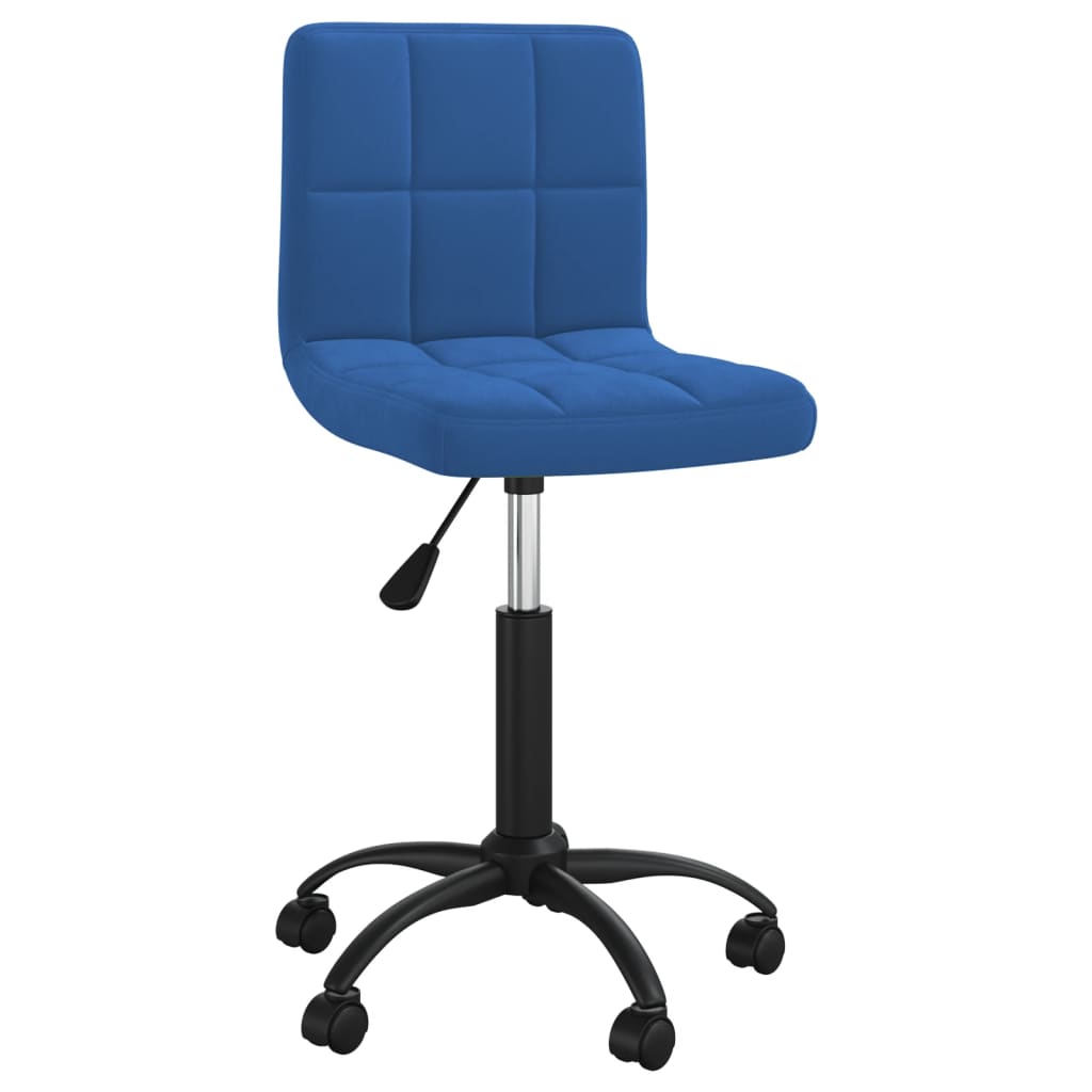 Silla de oficina giratoria de terciopelo azul vidaXL