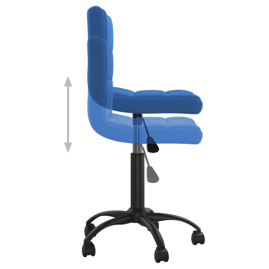 Silla de oficina giratoria de terciopelo azul vidaXL