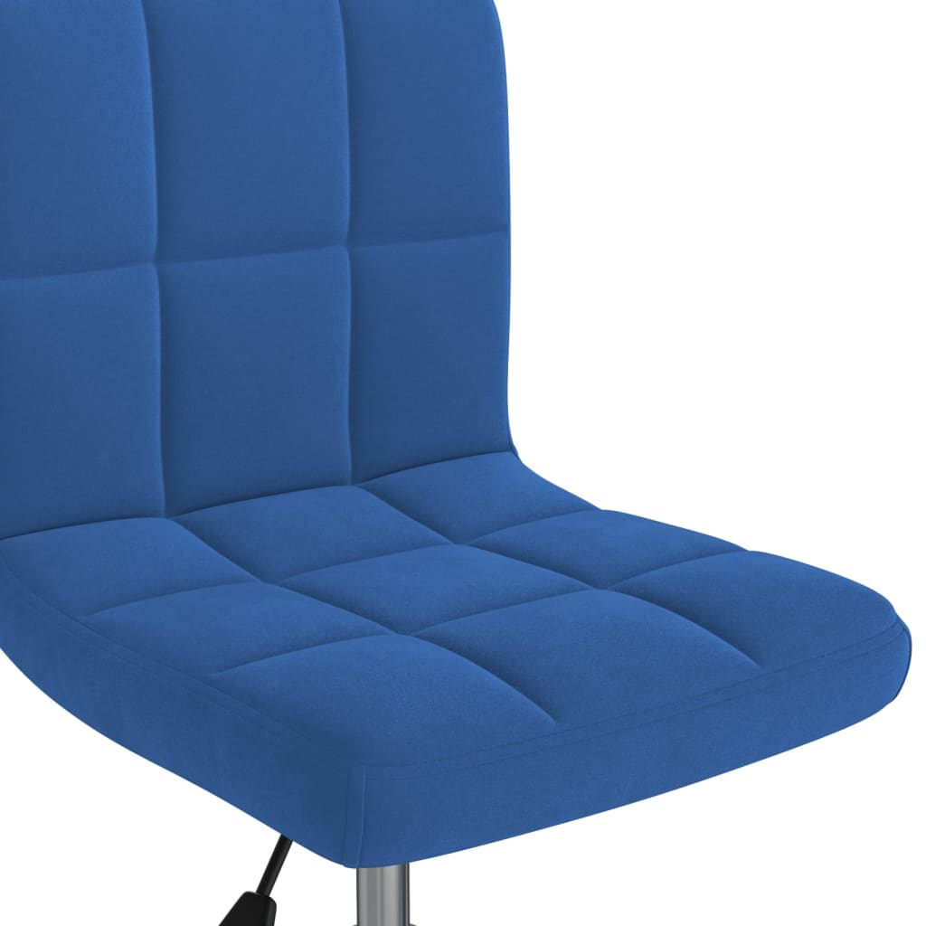 Silla de oficina giratoria de terciopelo azul vidaXL