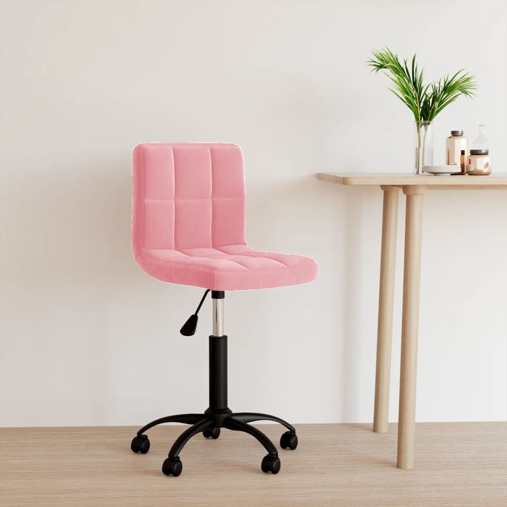 Vetonek Silla de oficina giratoria de terciopelo rosa