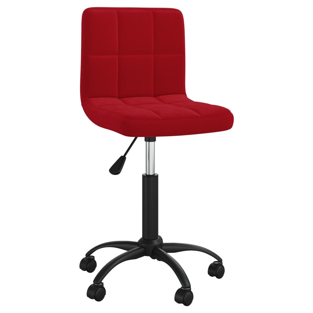 Silla de oficina giratoria de terciopelo rojo tinto vidaXL