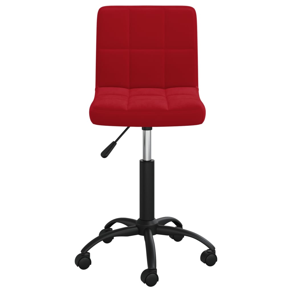 Silla de oficina giratoria de terciopelo rojo tinto vidaXL