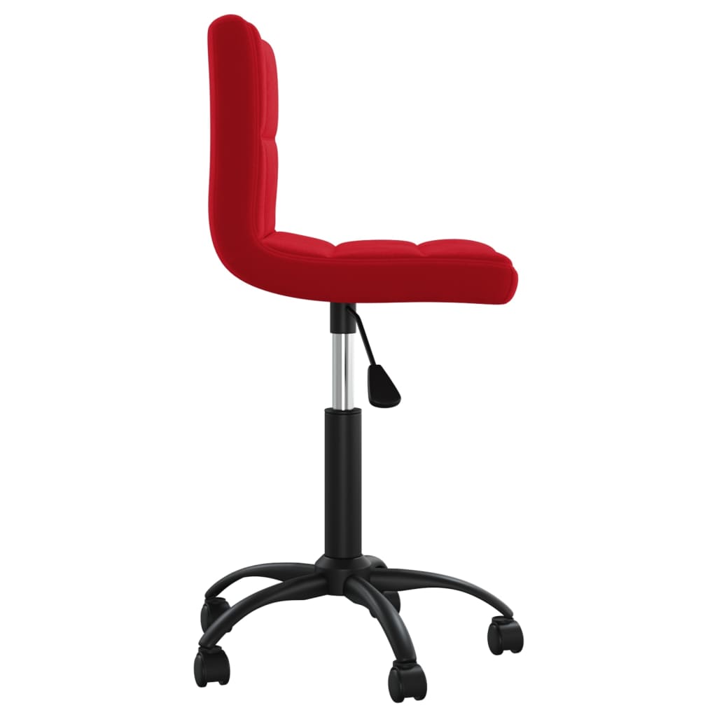 Silla de oficina giratoria de terciopelo rojo tinto vidaXL