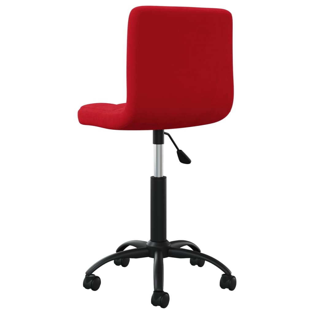 Silla de oficina giratoria de terciopelo rojo tinto vidaXL