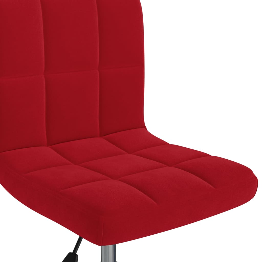 Silla de oficina giratoria de terciopelo rojo tinto vidaXL