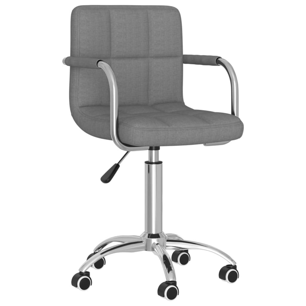 Silla de oficina giratoria de tela gris claro vidaXL